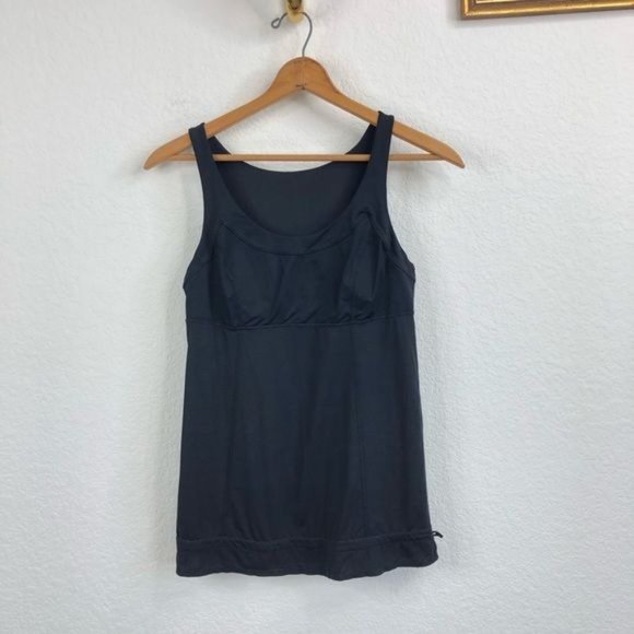 Lululemon Hustle & Bustle Tank Drawstring Mixed Media Drawcord Top - Picture 2 of 8